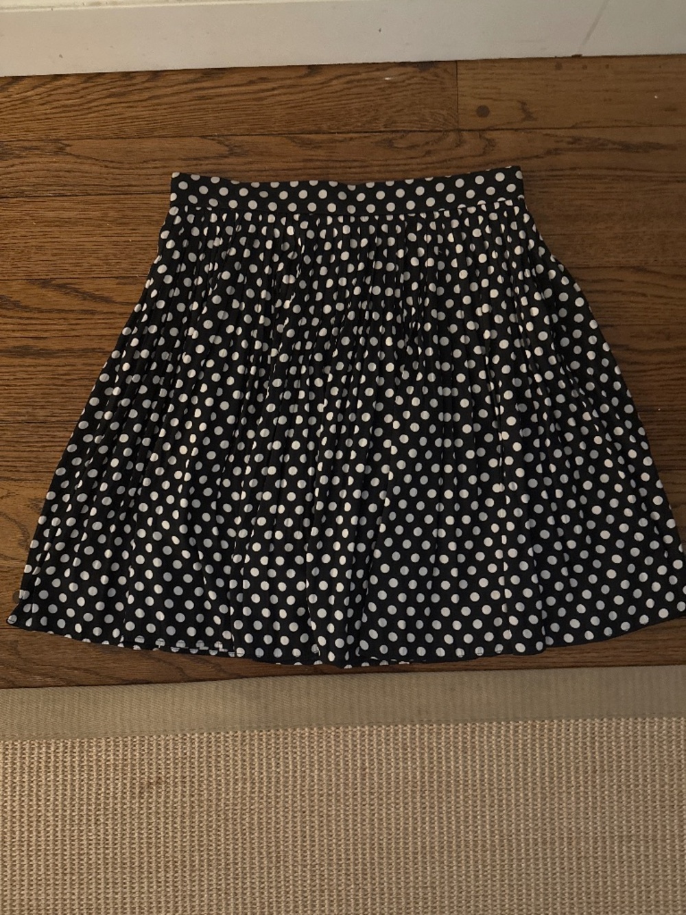 Black and White Silk Polka Dot Skirt